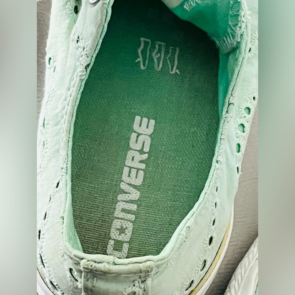 Converse All Star Chuck Taylor shoes Women’s 8 EU 39 Mint Green Sneakers Rare - Picture 13 of 14